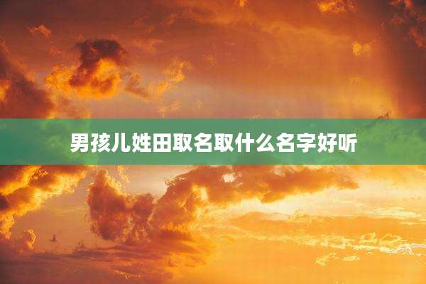 男孩儿姓田取名取什么名字好听