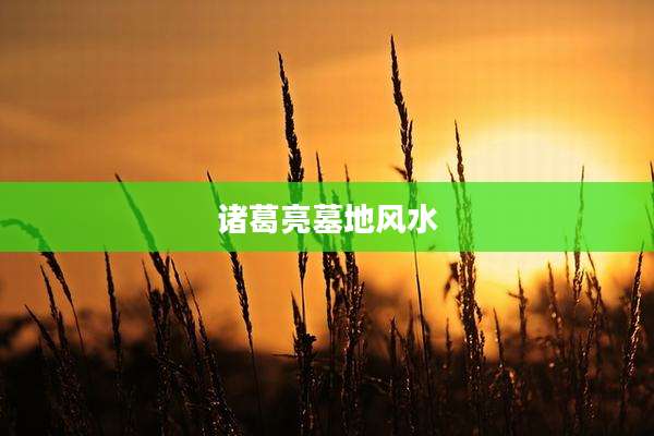 诸葛亮墓地风水