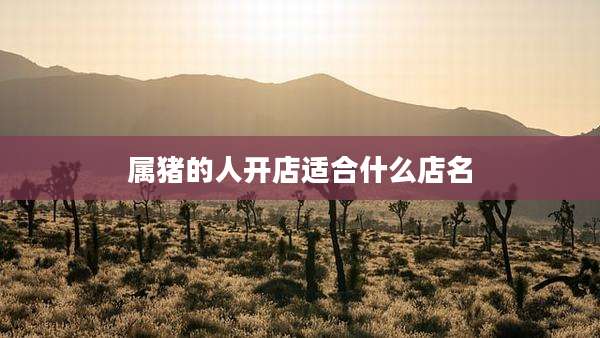 属猪的人开店适合什么店名