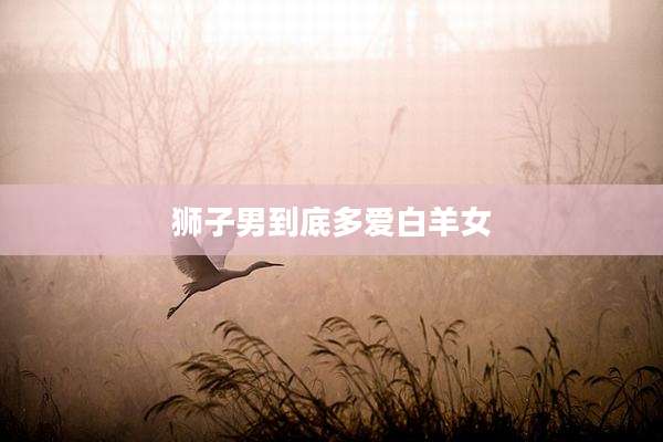 狮子男到底多爱白羊女