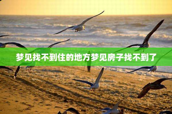 梦见找不到住的地方梦见房子找不到了