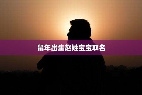 鼠年出生赵姓宝宝取名