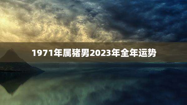 1971年属猪男2023年全年运势