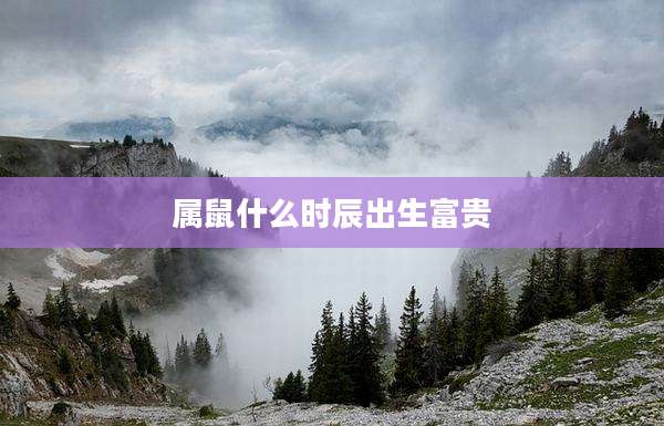 属鼠什么时辰出生富贵