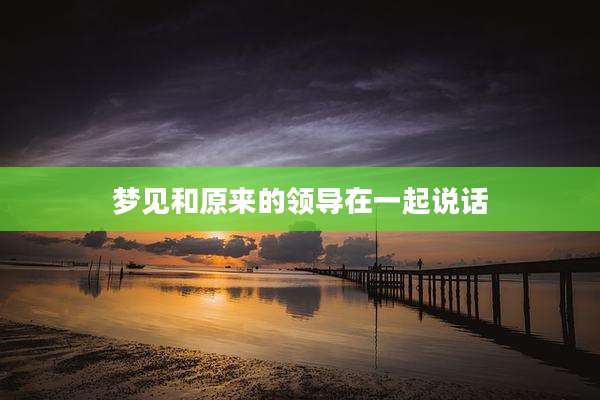 梦见和原来的领导在一起说话