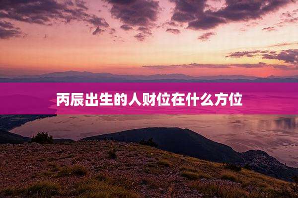 丙辰出生的人财位在什么方位