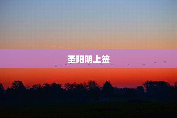 圣阳阴上签