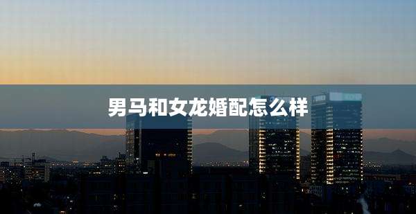 男马和女龙婚配怎么样