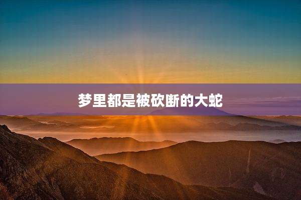 梦里都是被砍断的大蛇