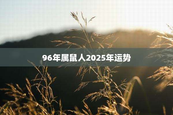 96年属鼠人2025年运势