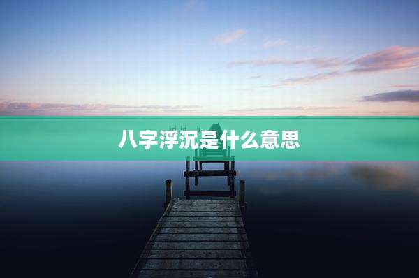 八字浮沉是什么意思