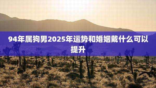 94年属狗男2025年运势和婚姻戴什么可以提升