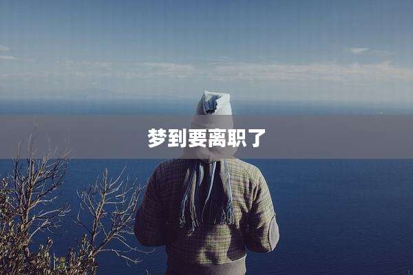 梦到要离职了