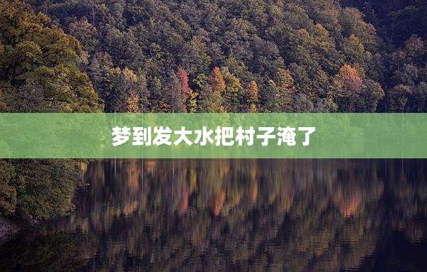 梦到发大水把村子淹了