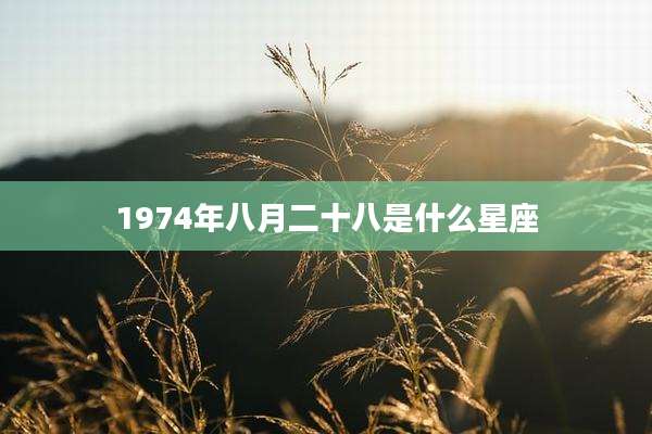 1974年八月二十八是什么星座
