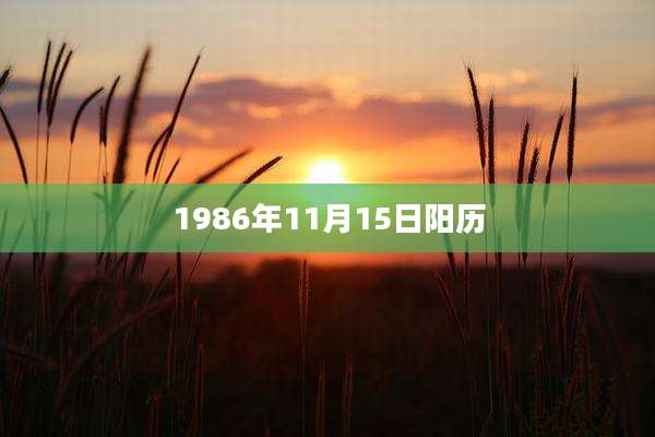 1986年11月15日阳历