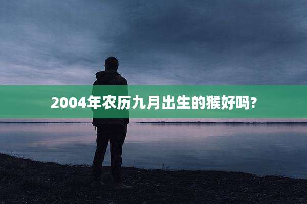 2004年农历九月出生的猴好吗?