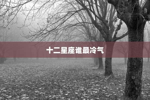 十二星座谁最冷气