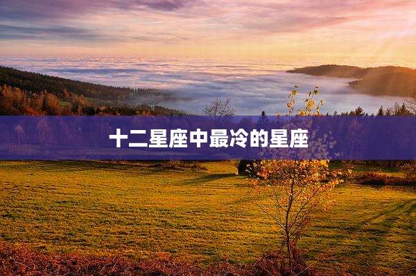 十二星座中最冷的星座