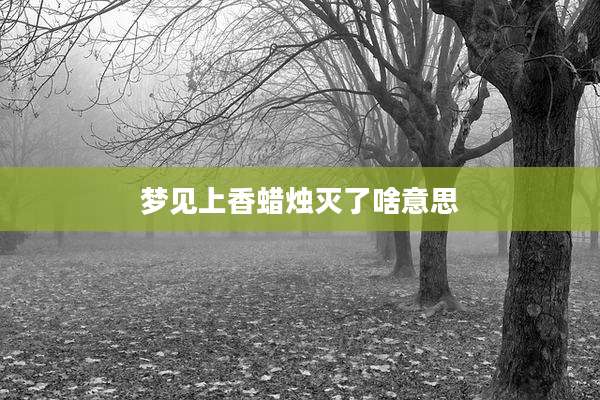梦见上香蜡烛灭了啥意思