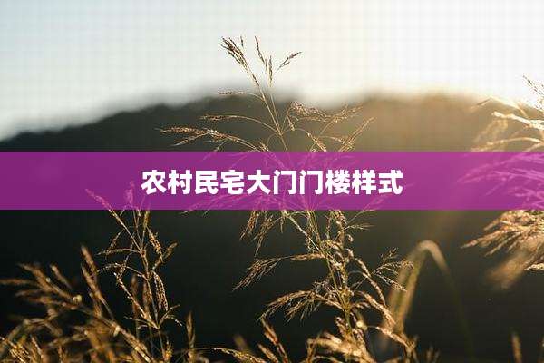 农村民宅大门门楼样式
