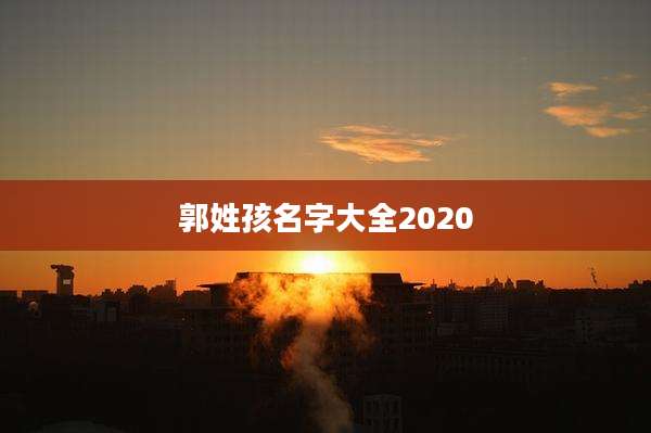 郭姓孩名字大全2020