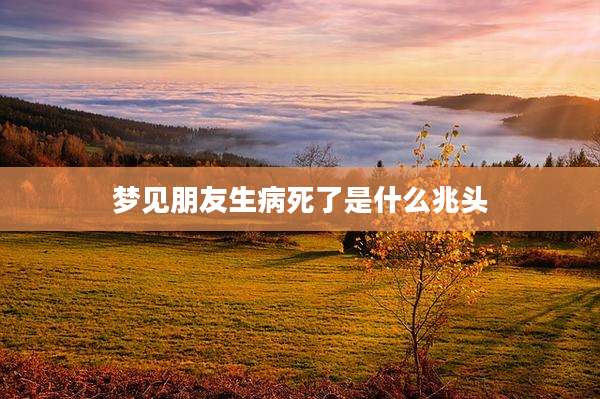 梦见朋友生病死了是什么兆头