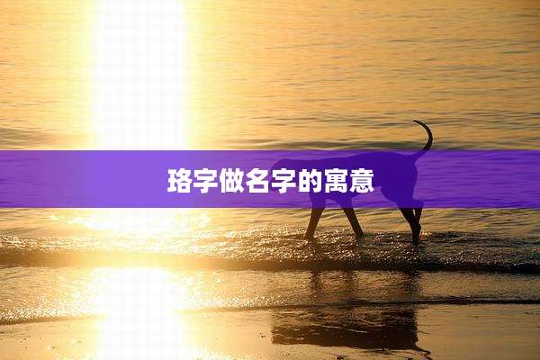 珞字做名字的寓意