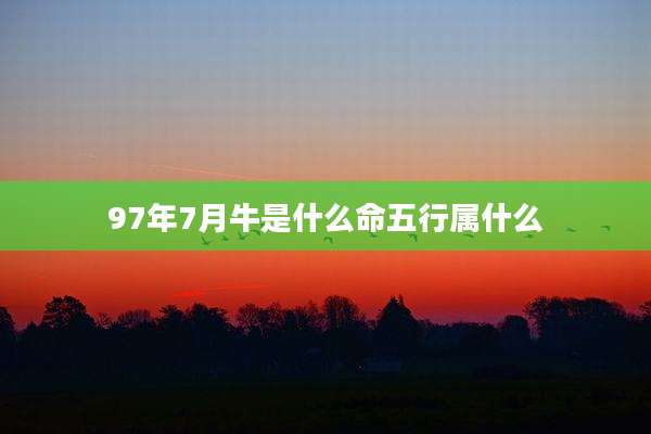 97年7月牛是什么命五行属什么