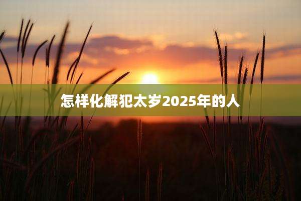 怎样化解犯太岁2025年的人