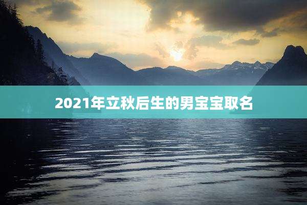 2021年立秋后生的男宝宝取名