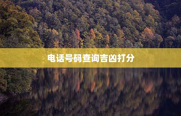 电话号码查询吉凶打分
