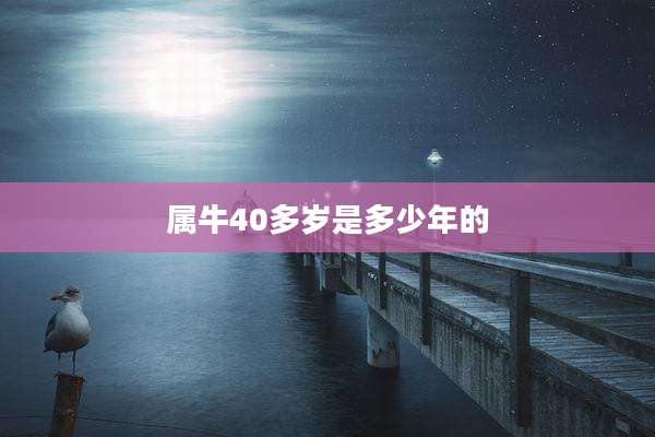 属牛40多岁是多少年的