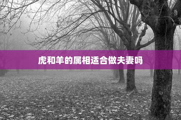 虎和羊的属相适合做夫妻吗