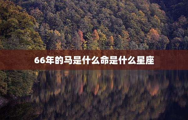 66年的马是什么命是什么星座