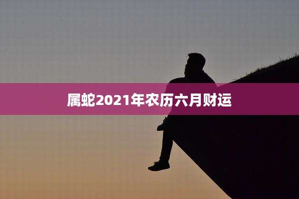 属蛇2021年农历六月财运