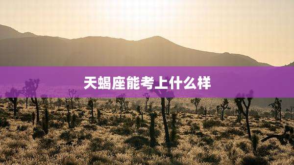 天蝎座能考上什么样