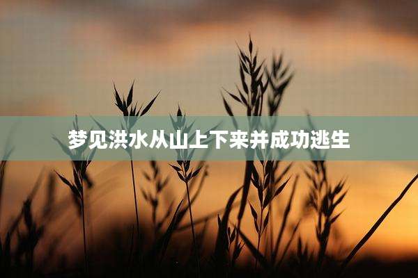 梦见洪水从山上下来并成功逃生