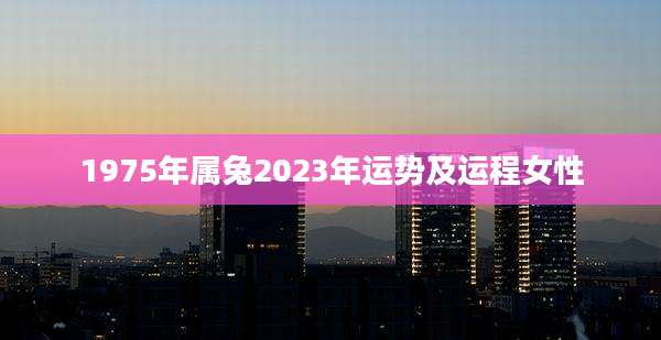 1975年属兔2023年运势及运程女性