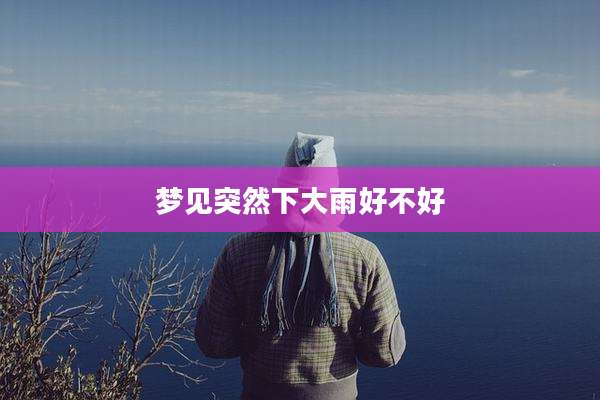 梦见突然下大雨好不好