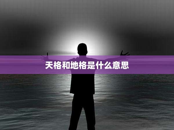 天格和地格是什么意思