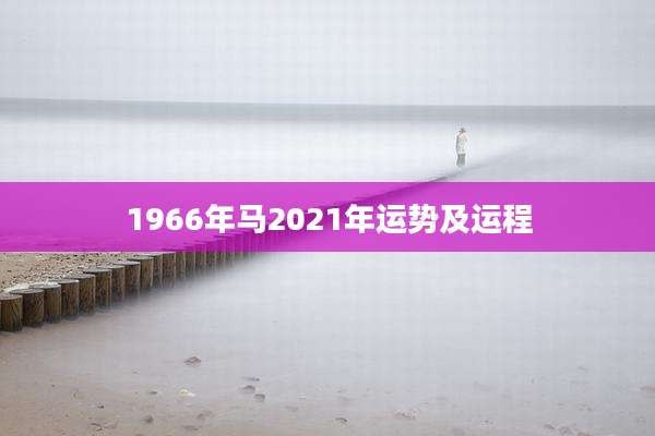 1966年马2021年运势及运程