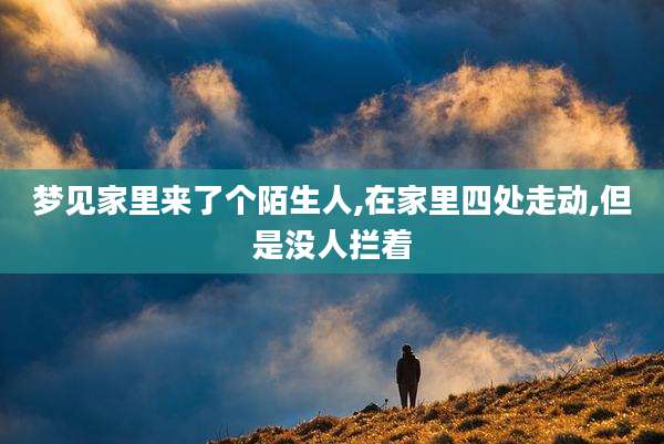 梦见家里来了个陌生人,在家里四处走动,但是没人拦着