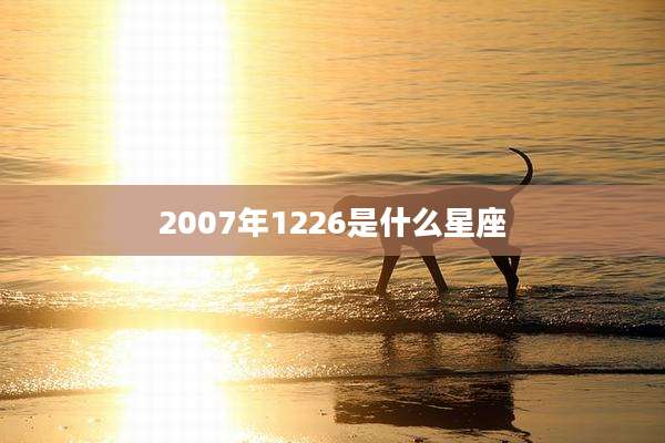 2007年1226是什么星座