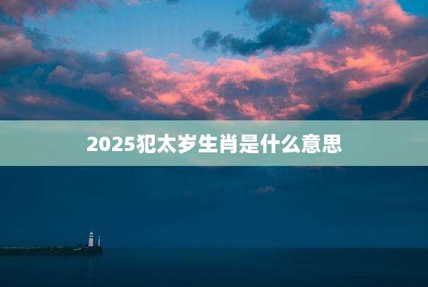 2025犯太岁生肖是什么意思