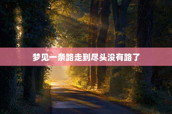 梦见一条路走到尽头没有路了