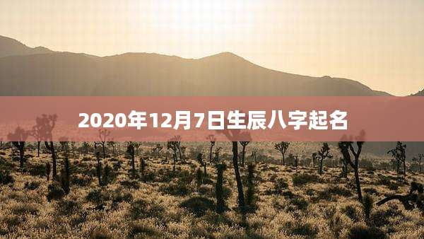 2020年12月7日生辰八字起名