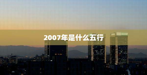 2007年是什么五行