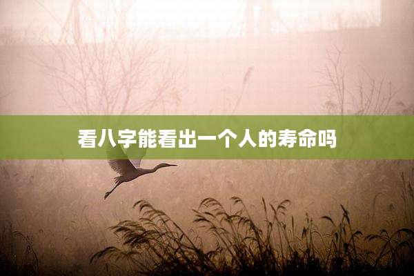 看八字能看出一个人的寿命吗