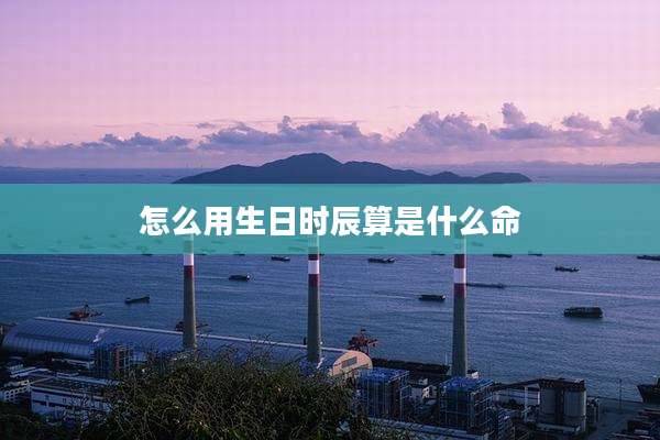 怎么用生日时辰算是什么命